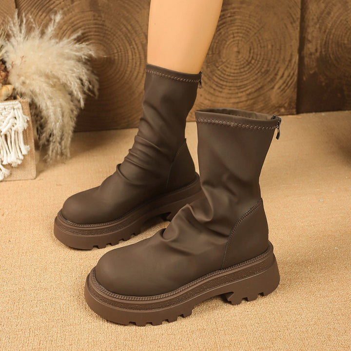 Damen modische Stiefeletten mit gefüttertem Design und robustem Profil Drune