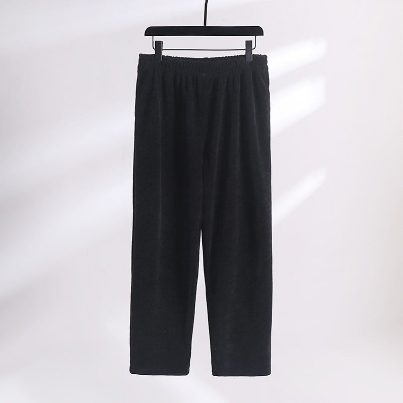 Damen Cordhose mit elastischem Bund weitem Bein und Eingrifftaschen Drune