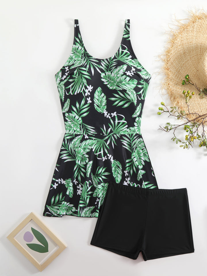 Damen Schwimmanzug mit floralem Muster und modischem Short-Design Drune