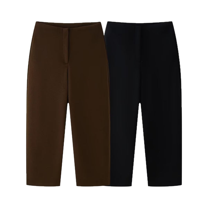 Damen Hochtaillierte Culotte-Hose mit geradem Bein und verdecktem Verschluss Drune