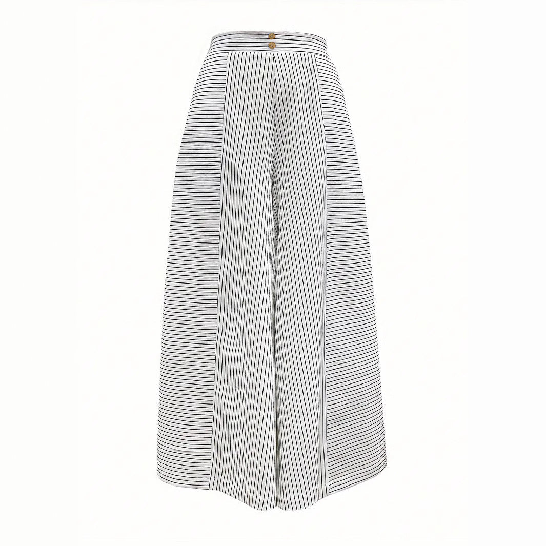 Damen Hochtaillierte Culotte mit Streifen Drune