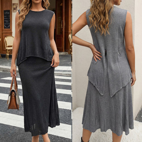 Damen lässiges Tragekleid aus leichtem Strickmaterial Drune