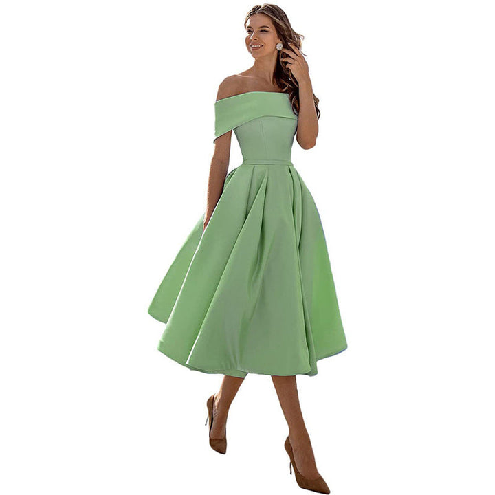 Drune | Vielseitiges Trägerloses Satin-Kleid Für Partys