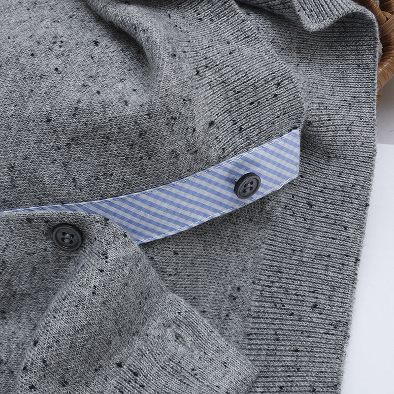 Damen Kurz geschnittener Feinstrick-Cardigan mit kontrastierenden Hemdblusenmanschetten Drune