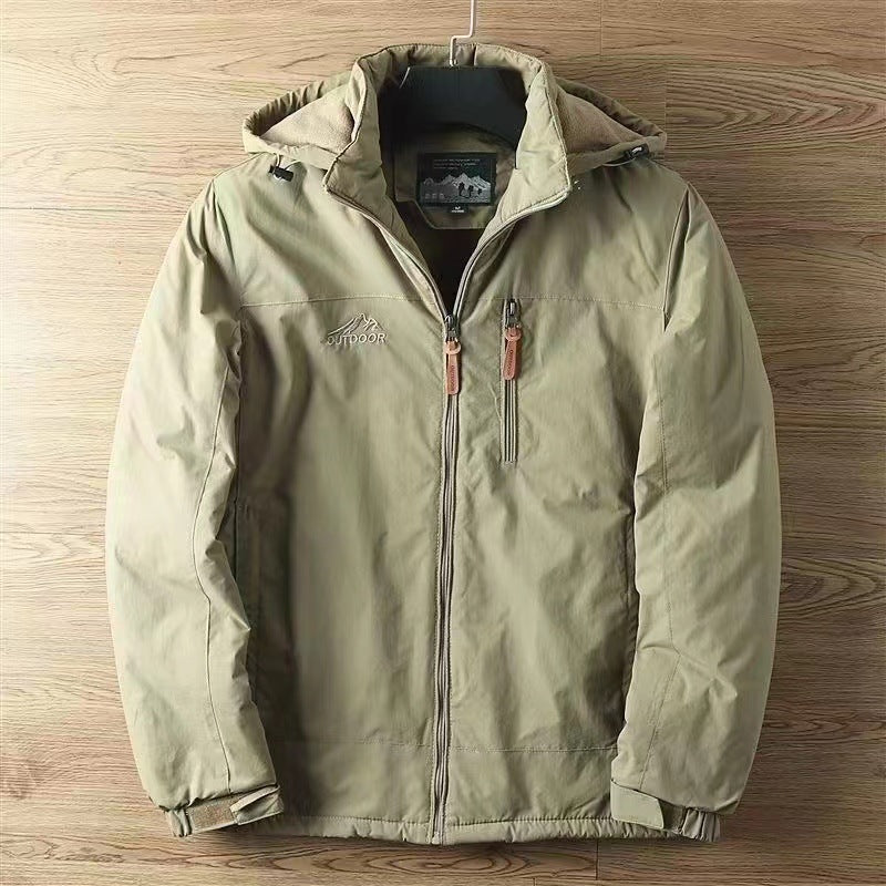 Herren nan isolierte Softshell-Fieldjacke mit abnehmbarer Kapuze und verdeckter Reißverschlusstasche Drune