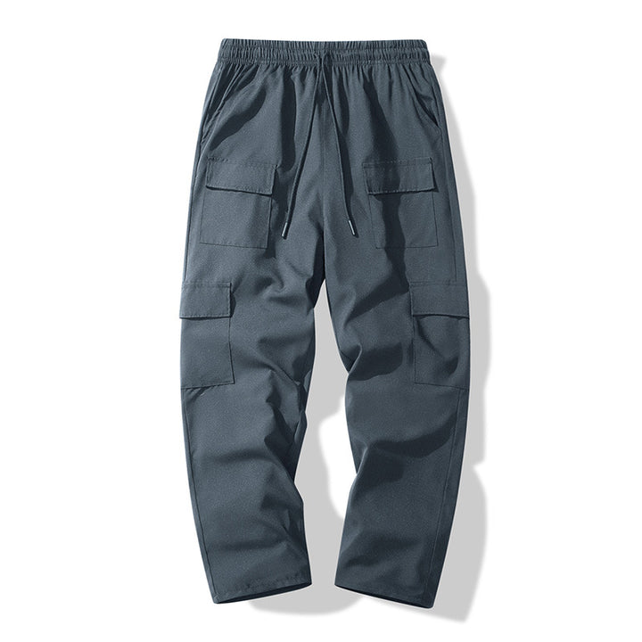 Herren Cargo-Freizeithose mit elastischem Bund, Tunnelzug und Mehrfach-Klappentaschen Drune