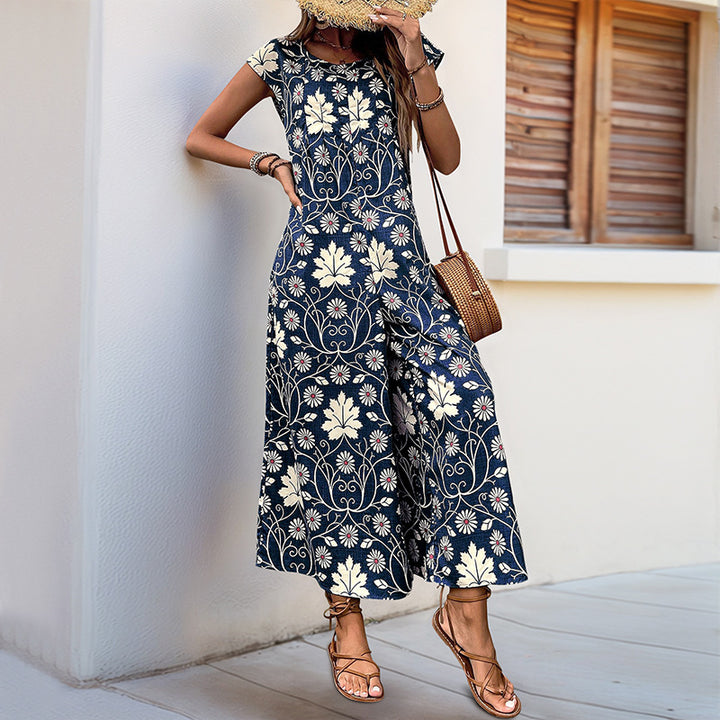 Damen Jumpsuit mit floralem Muster und praktischen Taschen Drune