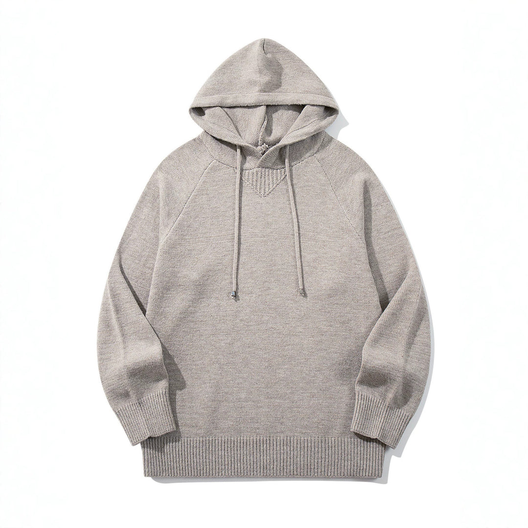 Unisex Strick-Kapuzenpullover mit Raglanärmeln und breitem Rippenbund Drune
