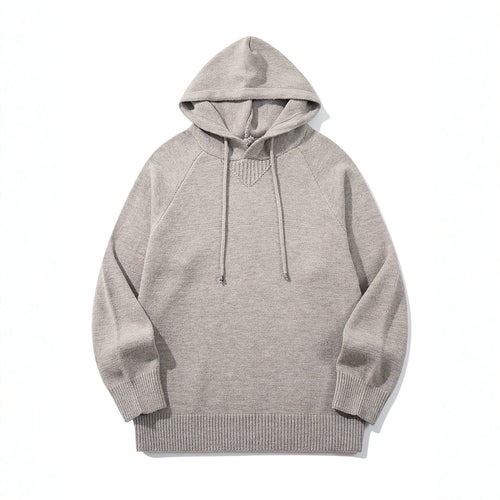 Unisex Strick-Kapuzenpullover mit Raglanärmeln und breitem Rippenbund Drune