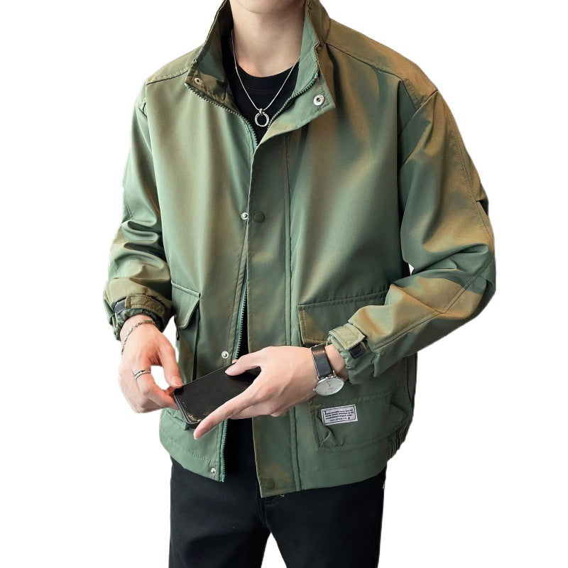 Unisex modische Utility-Jacke mit hohem Kragen Drune