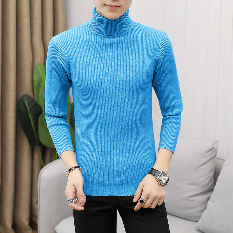 Herren modischer Rollkragenpullover aus feiner Rippstruktur Drune