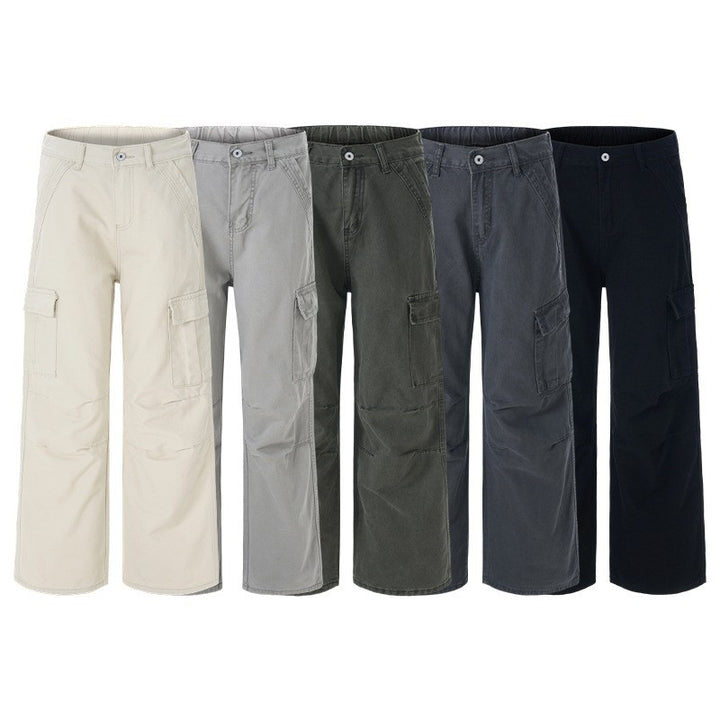Damen Weitgeschnittene Cargo-Hose mit hoher Taille und aufgesetzten Taschen Drune