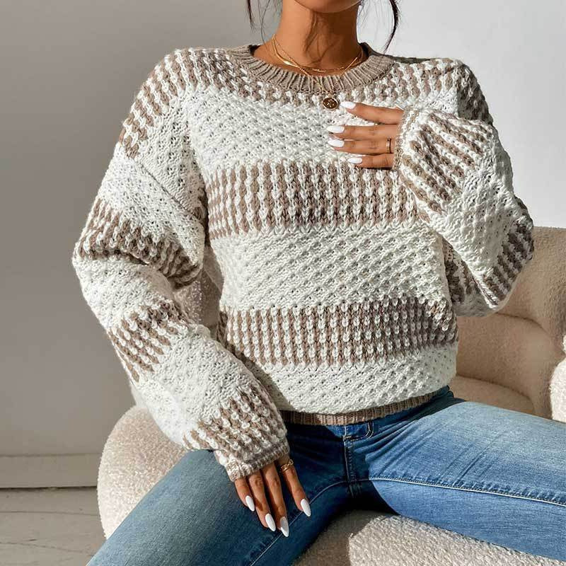 Damen Strickpullover mit raffiniertem Strukturmuster und modischem Oversized-Schnitt Drune