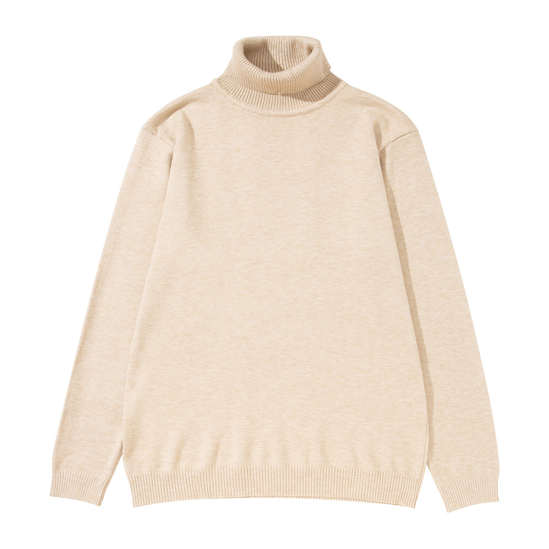 Unisex Rollkragenpullover aus feinem Feinstrick mit geripptem Kragen und überschnittener Schulter Drune