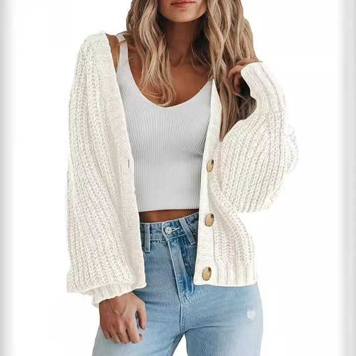 Damen Grobstrick-Cardigan mit Knopfdetails und weitem Schnitt Drune