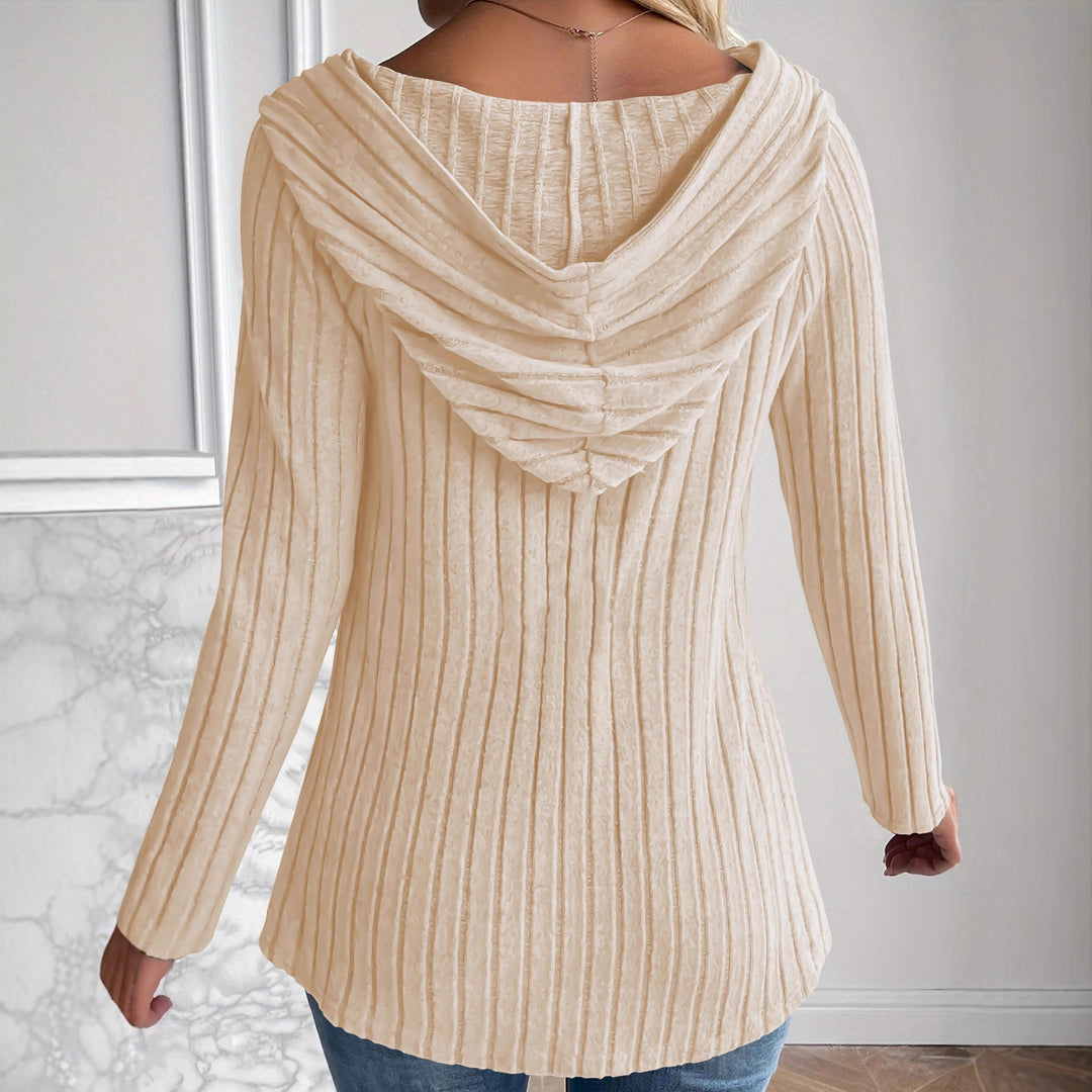 Damen Gerippte Longcardigan-Tunika mit Knopfleiste und Eingrifftaschen Drune