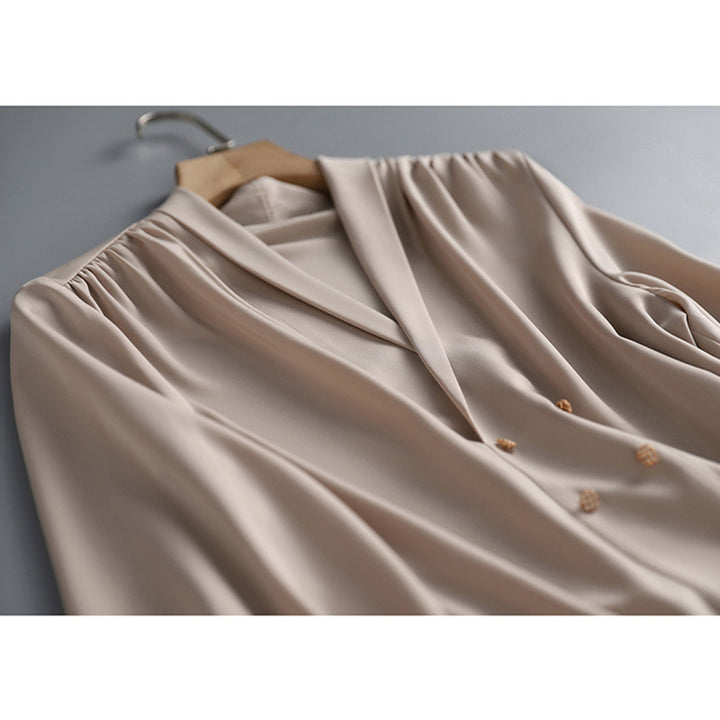 Damen Elegante Oversized-Bluse mit Drapierung Drune