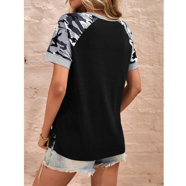 Damen Raglan-T-Shirt mit Camouflage-Details Drune