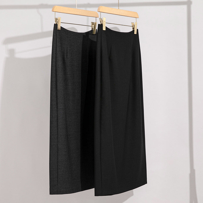 Damen Maxirock aus Feinstrick mit geradem Fall und hoher Taille Drune