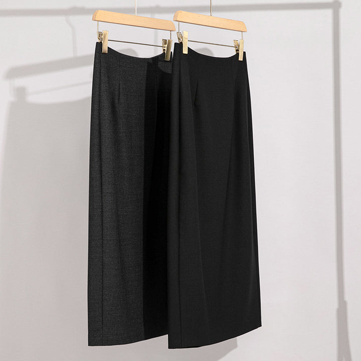 Damen Maxirock aus Feinstrick mit geradem Fall und hoher Taille Drune