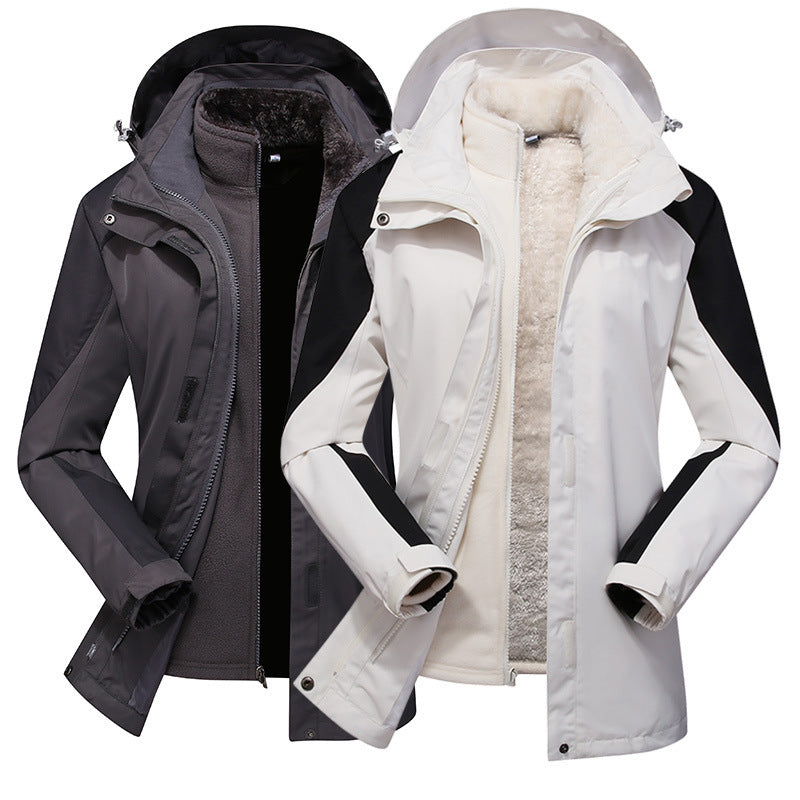 Damen Modulare Softshell-Regenjacke mit herausnehmbarer Fleece-Innenjacke und verstellbarer Kapuze Drune