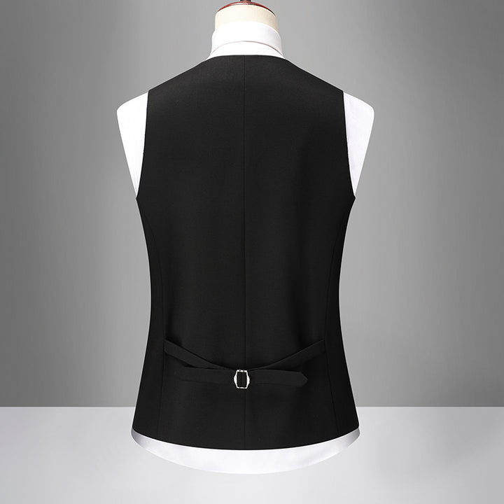 Herren Klassische Slim-Fit Anzugweste mit V-Ausschnitt und Leistentaschen Drune
