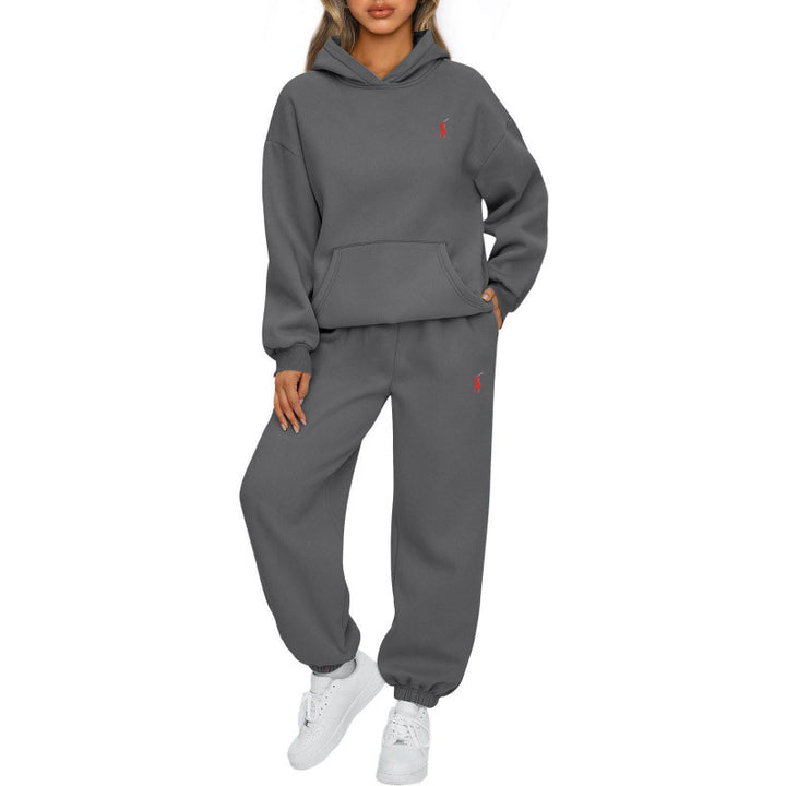 Damen Lässiger Kapuzenpullover und Jogginghose Set Drune