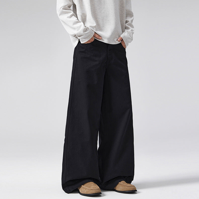Damen Hochgeschnittene Extraweite Palazzo-Hose aus Baumwoll‑Twill mit bodenlanger Silhouette Drune