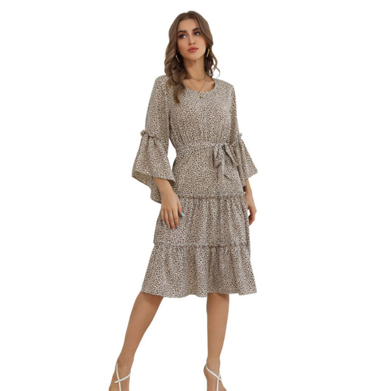 Damen Floral Maxikleid mit Rüschendetails Drune