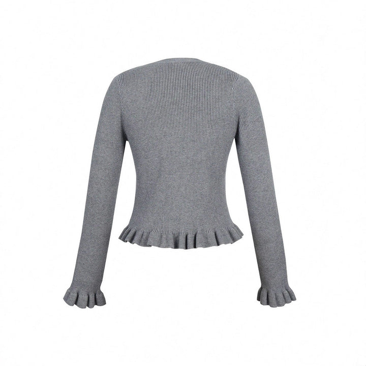 Strickjacke Damen kurzarm mit Wellenkante
