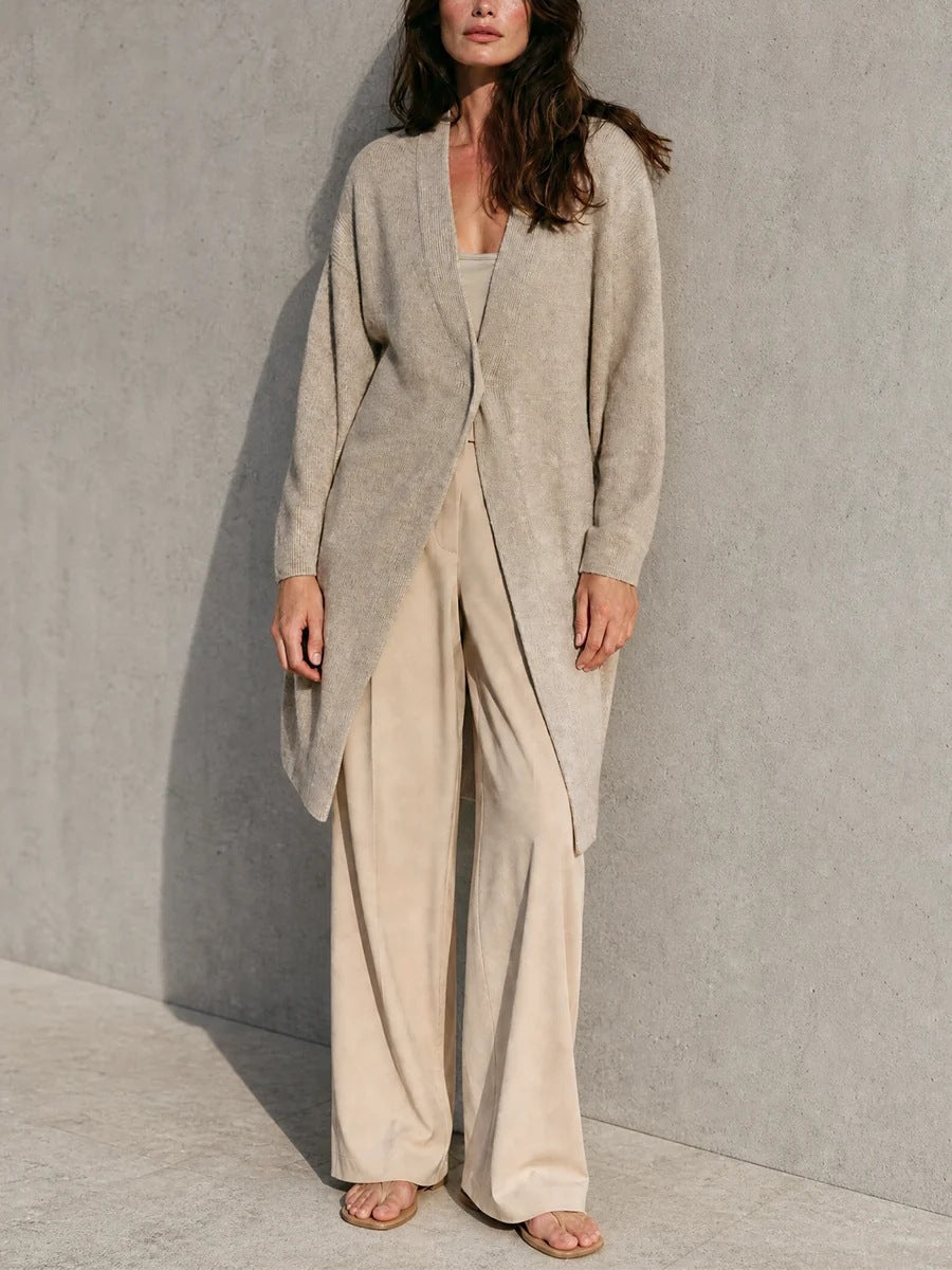 Damen Eleganter Longcardigan aus weichem Strick Drune