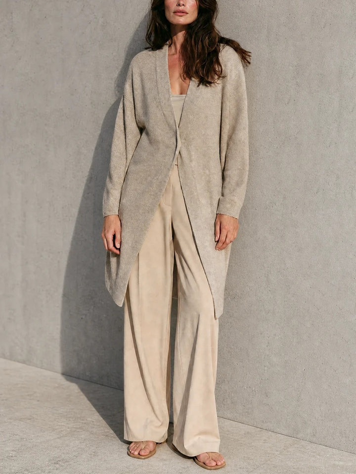 Damen Eleganter Longcardigan aus weichem Strick Drune