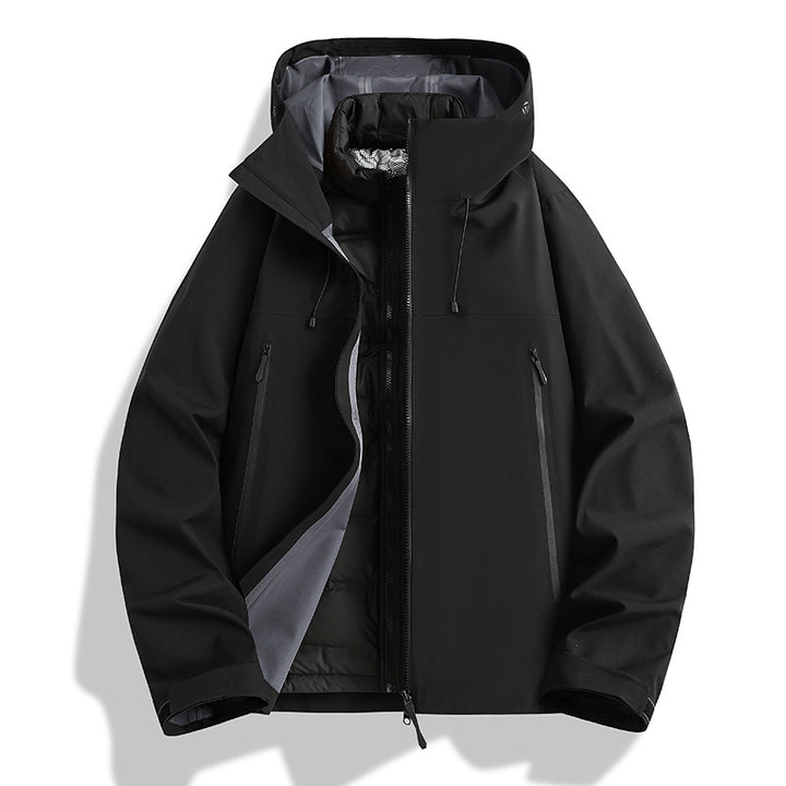 Herren Wasserdichte Softshell-Outdoorjacke mit verstellbarer Kapuze und atmungsaktiver Membran Drune