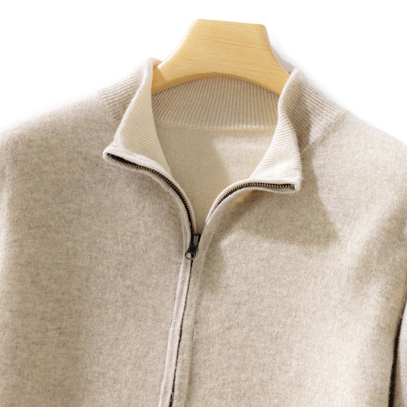 Damen Kurzgeschnittener Zip‑Strickcardigan mit Stehkragen und kaschmirähnlicher Weichheit Drune
