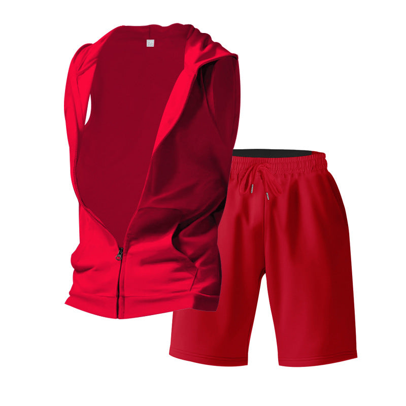 Herren Sportlicher Hoodie und Shorts Set Drune