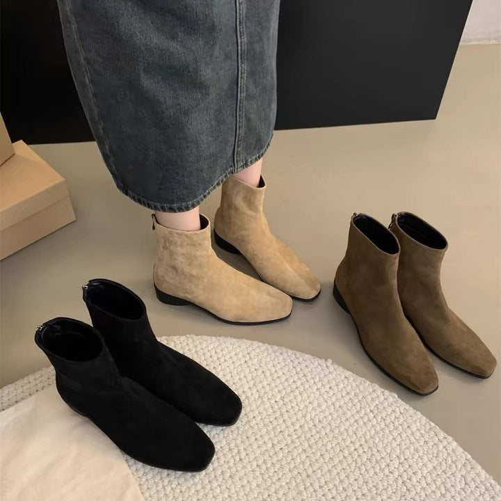 Damen Modische Wildleder Stiefeletten Drune