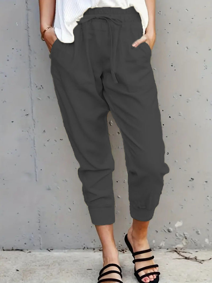 Damen Jogginghose mit elastischem Bund, Tunnelzug und Beinbündchen Drune