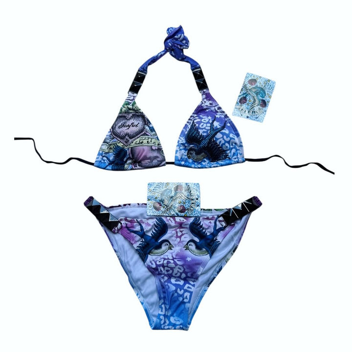 Damen Triangel-Bikini mit kreativem Muster Drune