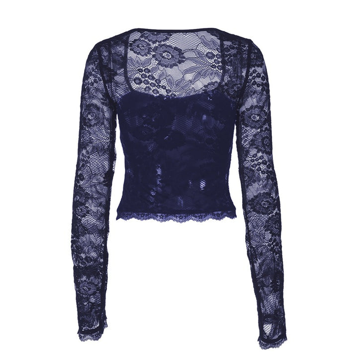 Damen Elegantes Oberteil mit Spitzendetails Drune