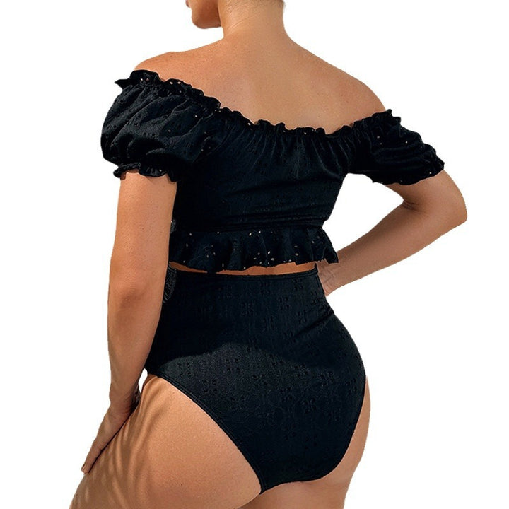 Damen Schwangerschafts-Bikini-Set mit rüschenverziertem Oberteil und hohem Slip Drune