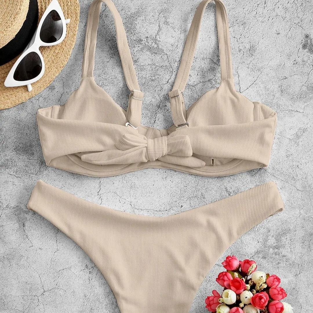 Damen Bügel-Bikini mit feinen Rippendetails Drune