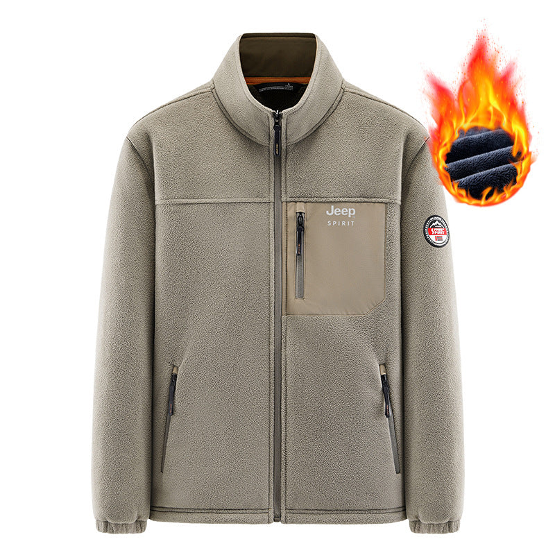Herren Wärmende Fleecejacke mit hohem Kragen Drune