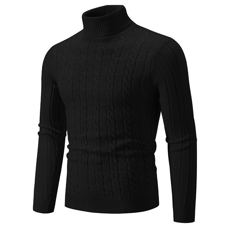 Herren modischer Rollkragenpullover mit strukturiertem Zopfdesign Drune