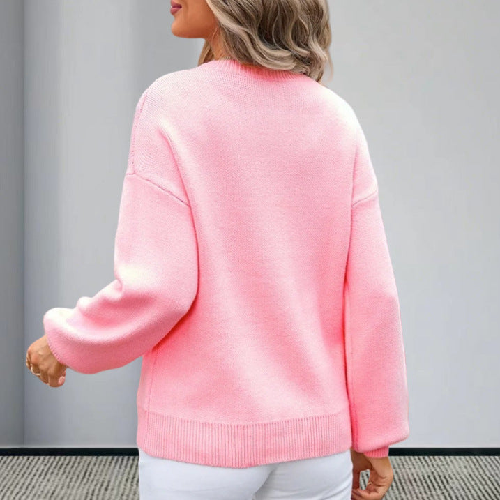 Damen Strickpullover mit charmantem Schleifenmotiv und modischen Details Drune