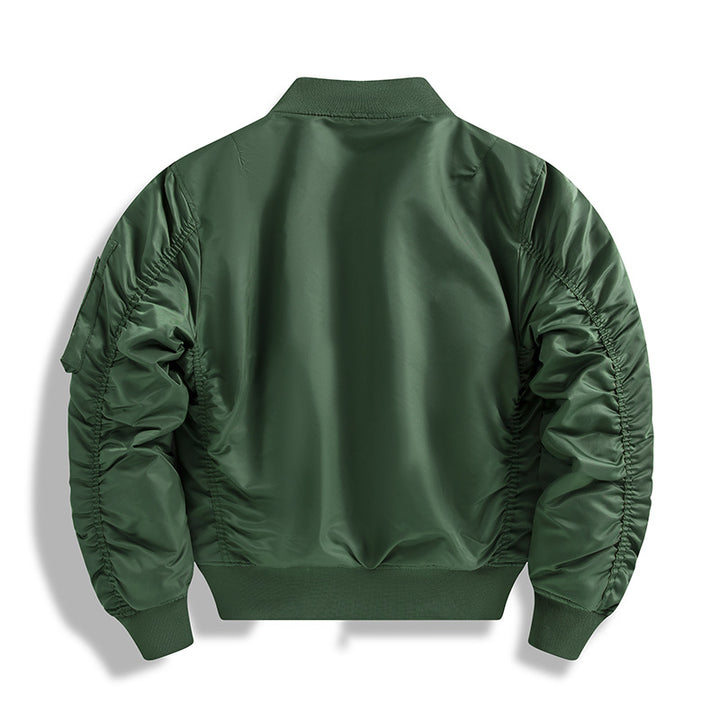 Herren  isolierte Flugjacke im Bomber-Stil mit kontrastierendem, gefüttertem Innenfutter und Ärmel-Reißverschluss-Nutzungsfach Drune