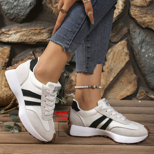 Damen Retro-Runner im Vintage‑Stil mit Velours- und Meshmix sowie profilierter Gumsohle Drune