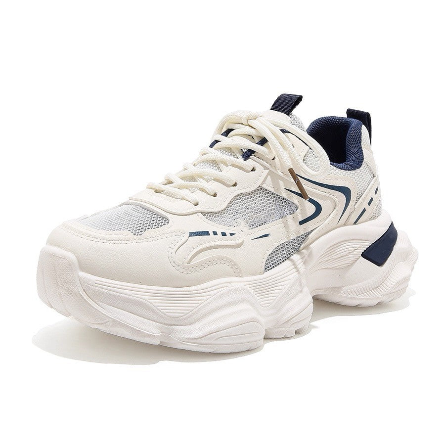 Damen Skulpturierte Wedgesneaker mit stufiger Plateausohle, atmungsaktivem Mesh und gepolstertem Komfortkragen Drune