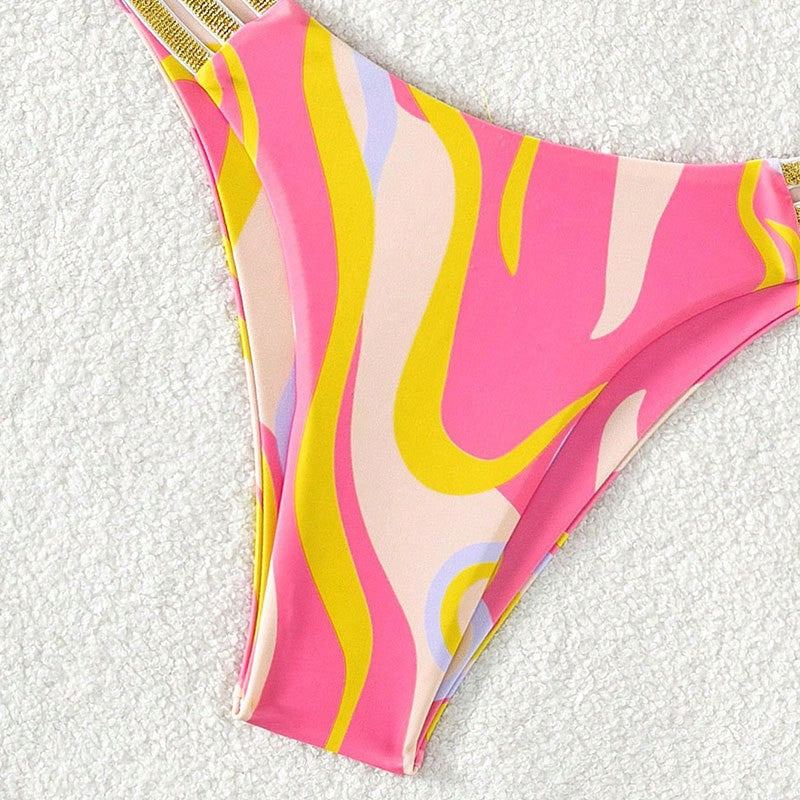 Damen Bikini mit auffälligem Wellendesign Drune