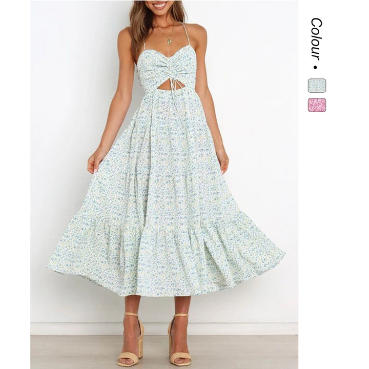 Damen Maxikleid mit raffiniertem Cut-Out und fließendem Rock Drune
