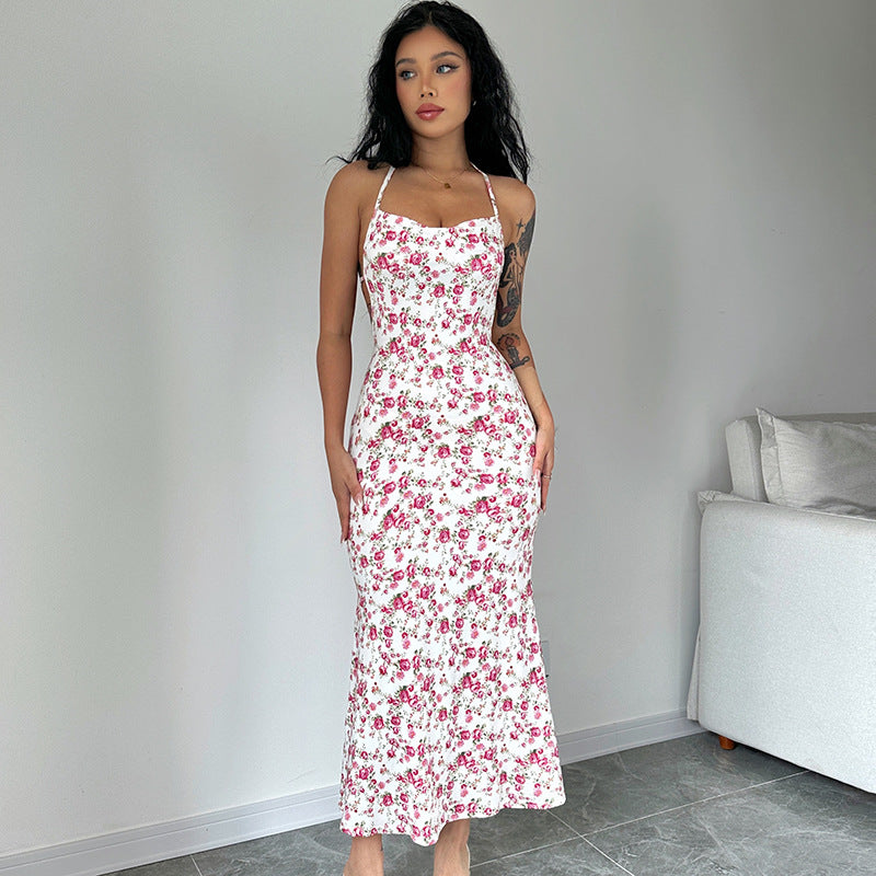 Damen Maxikleid mit floralem Muster Drune